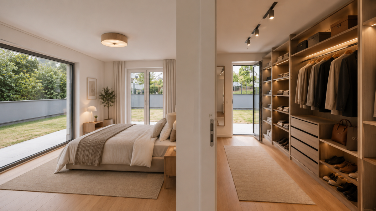 KI-Konzept Schlafzimmer+Ankleide